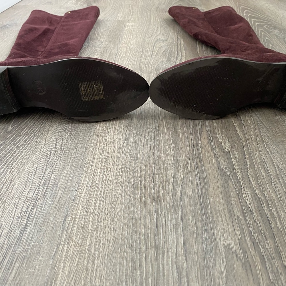 Michael Kors genuine Suede over the knee boots in rich burgundy - Picture 3 of 7